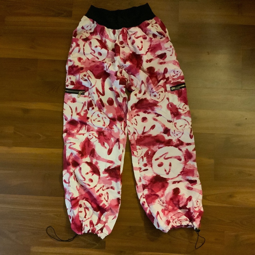 Zumba Fitness Pink White Abstract Print Pants